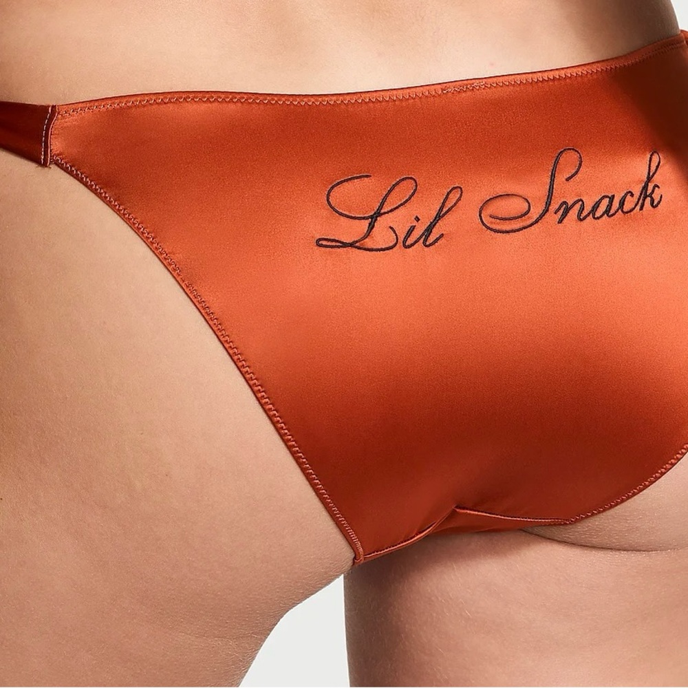 Victoria VERY SEXY Flirty Embroidery Side-Tie Cheeky Panty Lil Snack Gin…